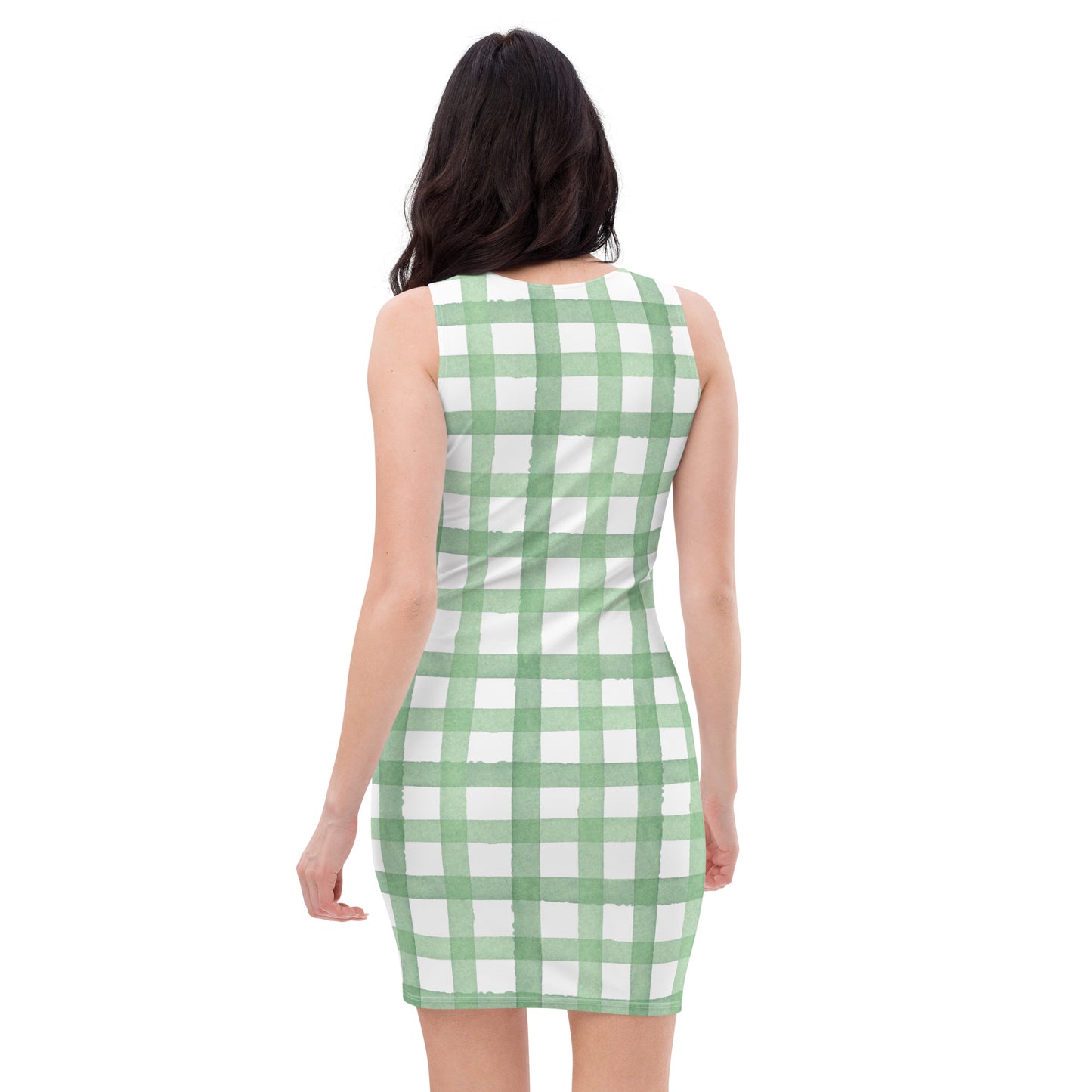 Smooth Checked Pattern Dress by P Blue