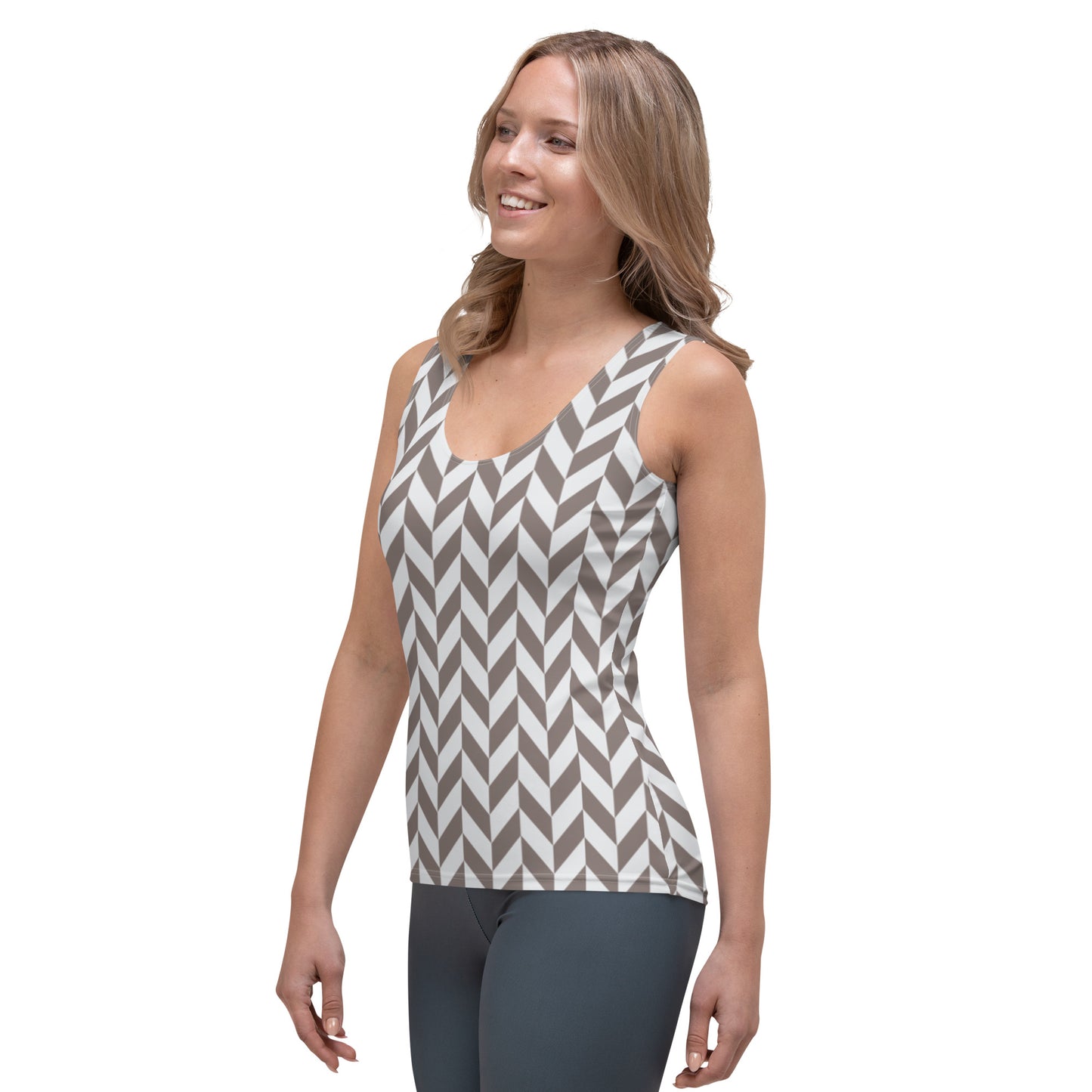 Smooth and Stretchy Tank Top for a Causal Day or Active Training by P Blue