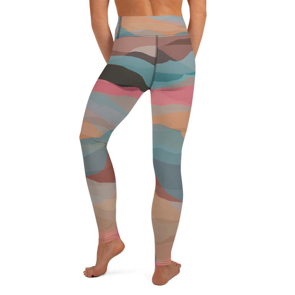 Comfy Raised Band Yoga Leggings by P Blue