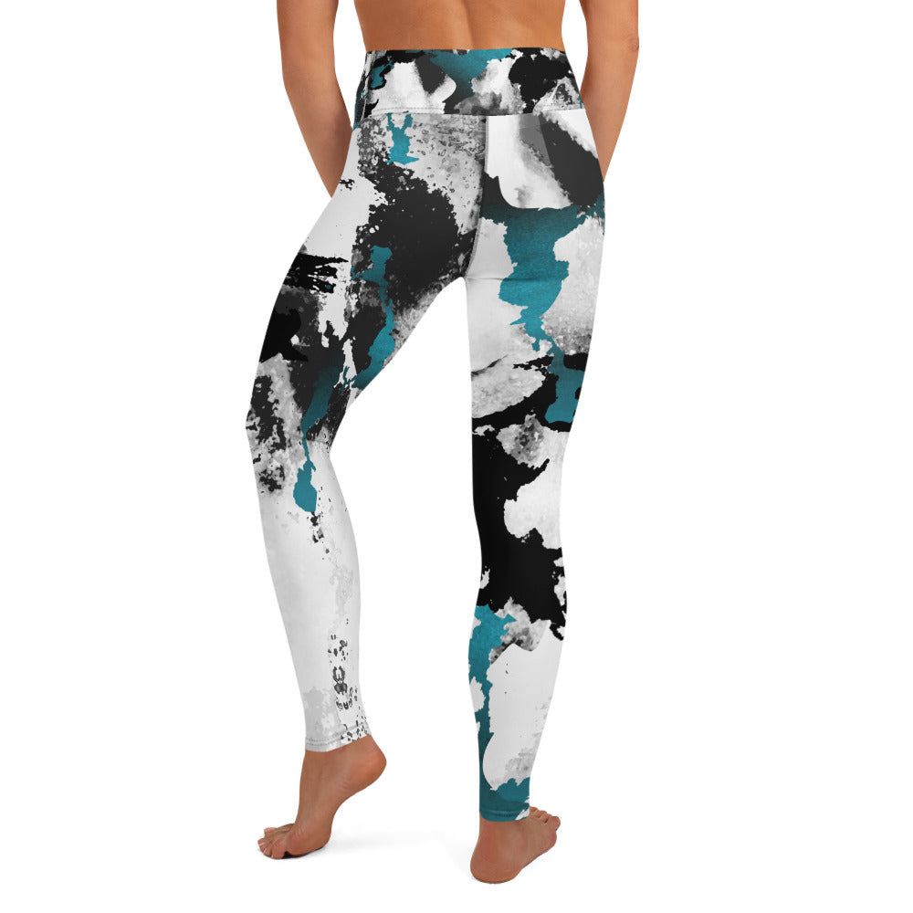 Comfy Raised Band Yoga Leggings by P Blue