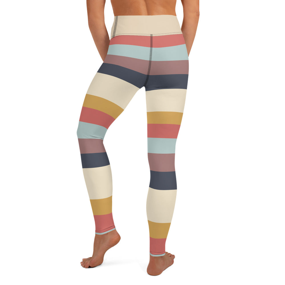 Comfy Raised Band Yoga Leggings by P Blue