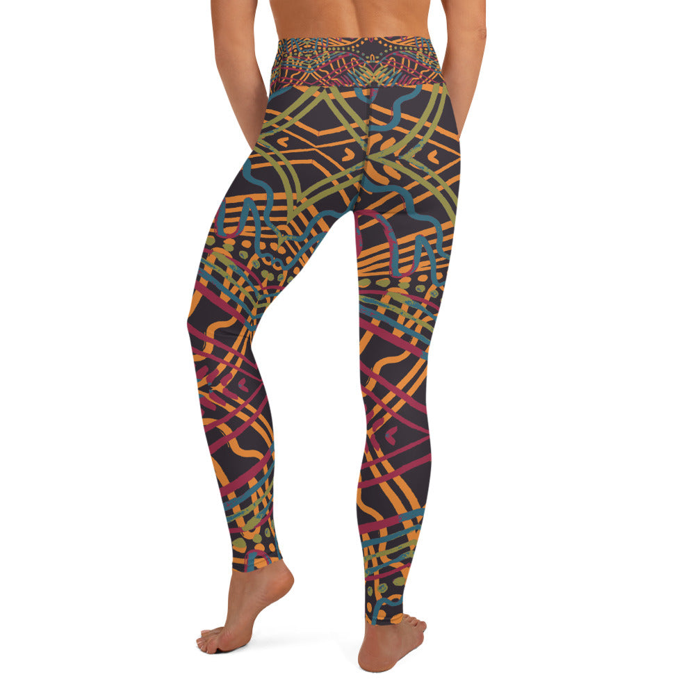 Comfy Raised Band Yoga Leggings by P Blue