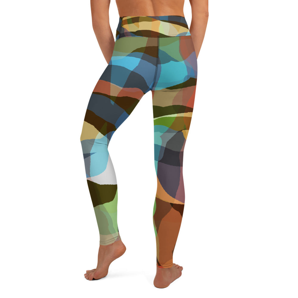 Comfy Raised Band Yoga Leggings by P Blue