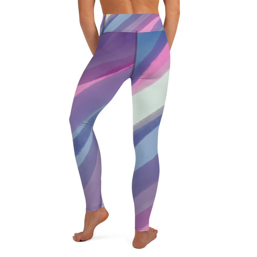 Comfy Raised Band Yoga Leggings by P Blue