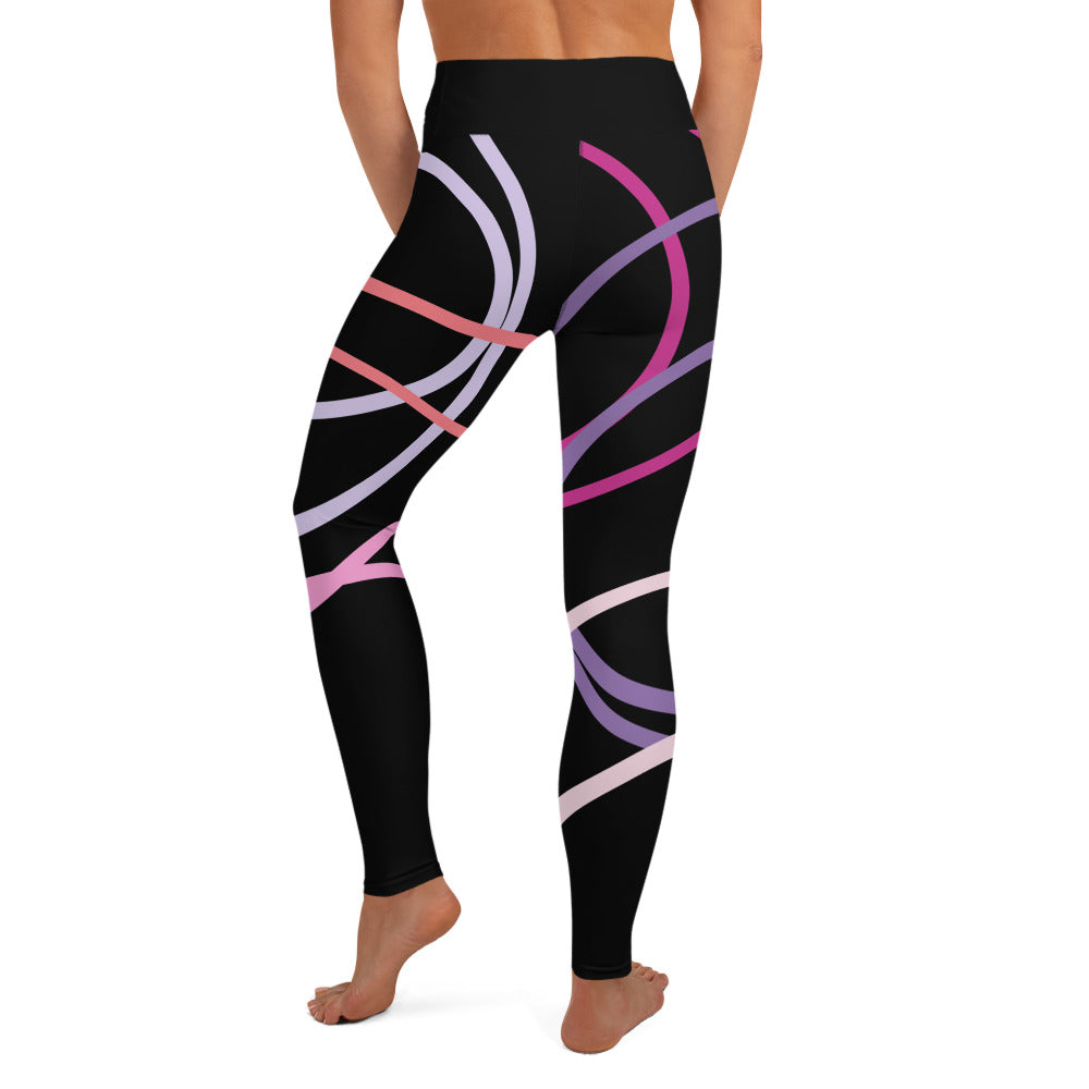 Comfy Raised Band Yoga Leggings by P Blue