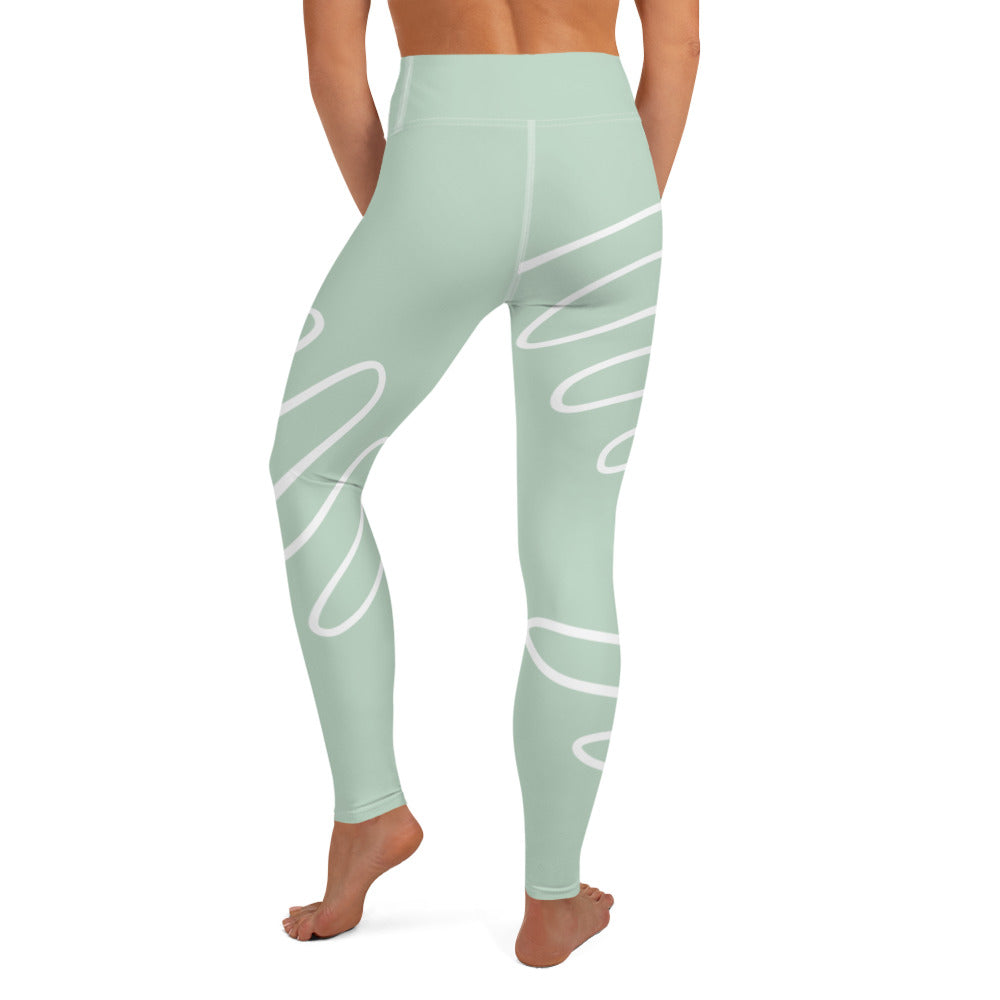 Comfy Raised Band Yoga Leggings by P Blue
