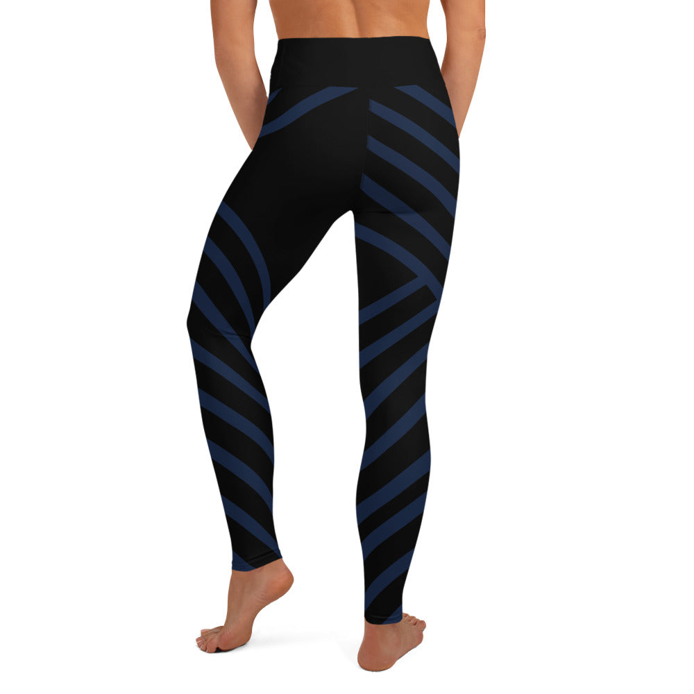 Comfy Raised Band Yoga Leggings by P Blue