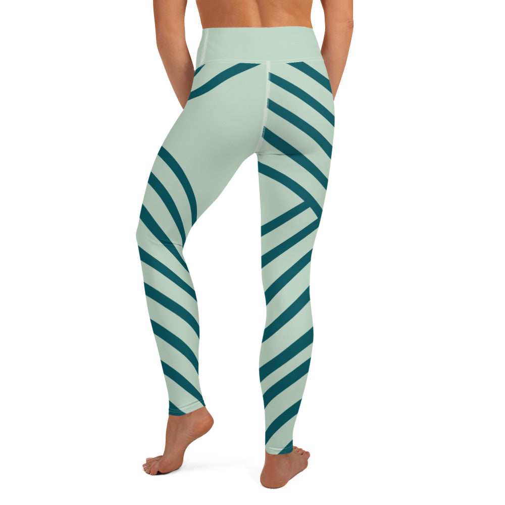 Comfy Raised Band Yoga Leggings by P Blue