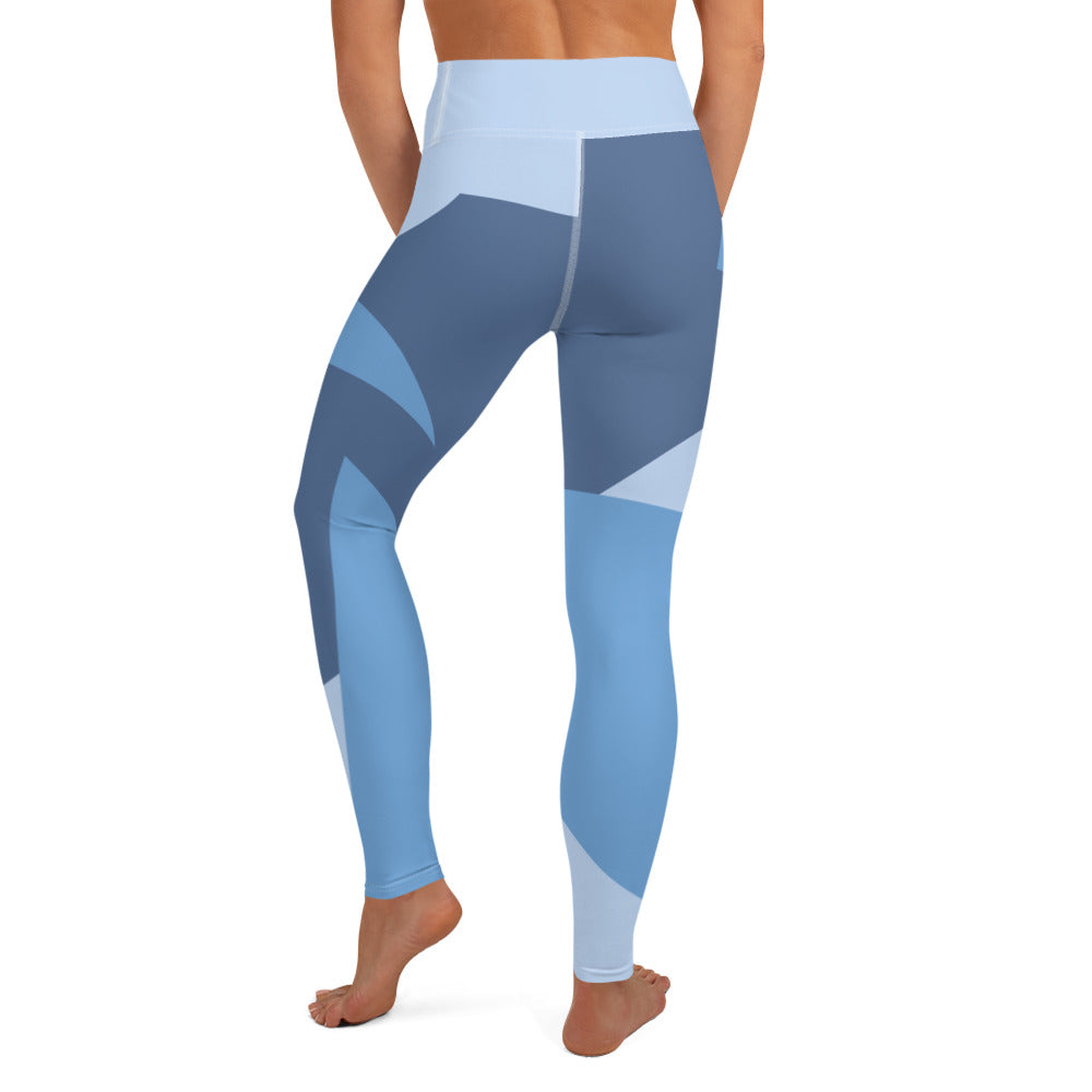 Comfy Raised Band Yoga Leggings by P Blue