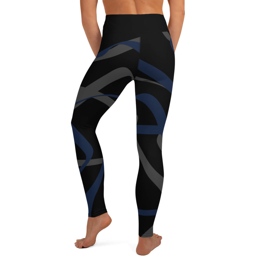 Comfy Raised Band Yoga Leggings by P Blue