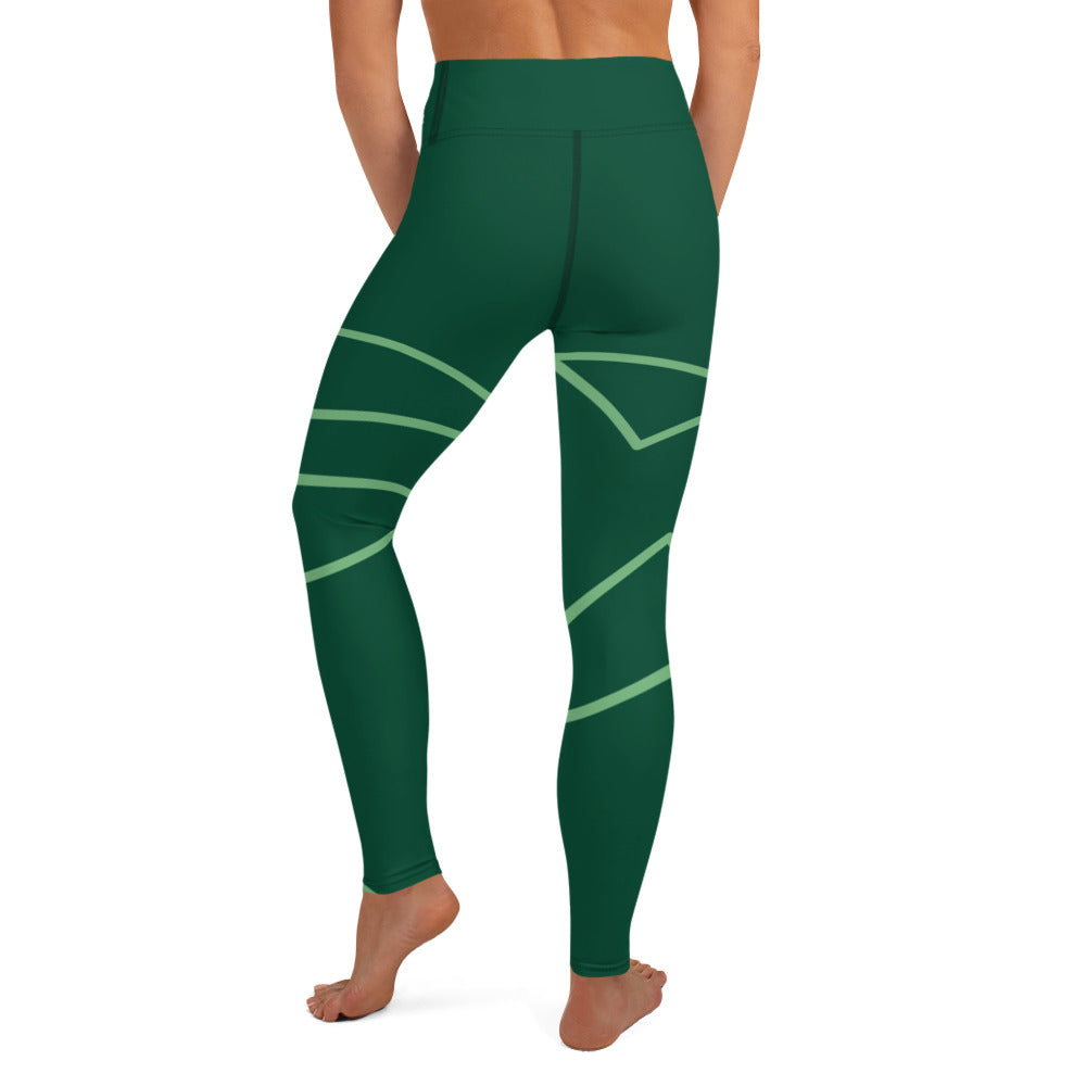 Comfy Raised Band Yoga Leggings by P Blue