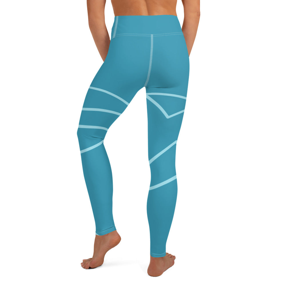 Comfy Raised Band Yoga Leggings by P Blue