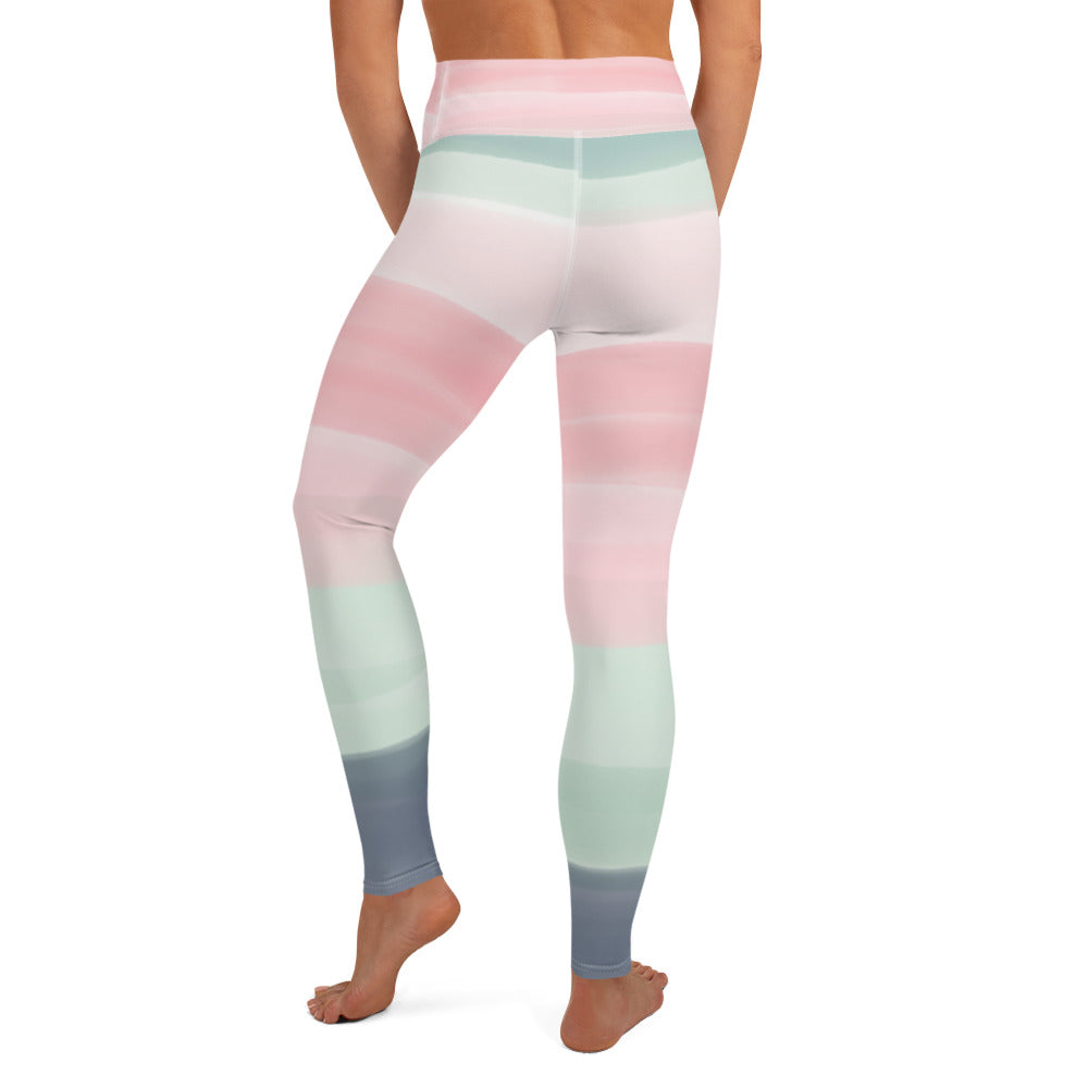 Comfy Raised Band Yoga Leggings by P Blue