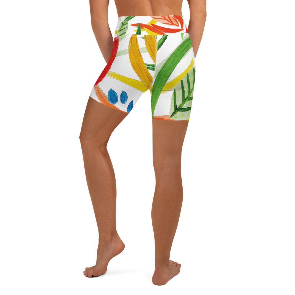 Comfy Raised Band Yoga Shorts by P Blue