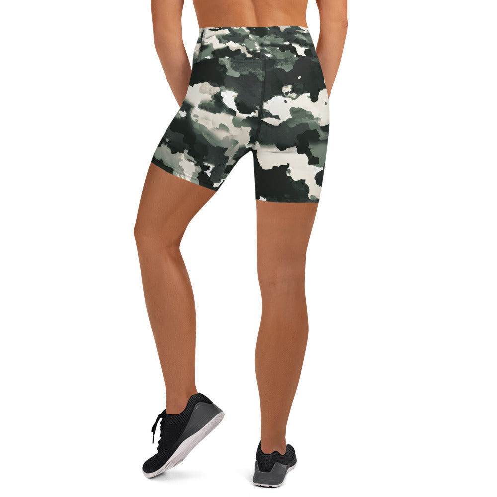 Comfy Raised Band Yoga Shorts by P Blue