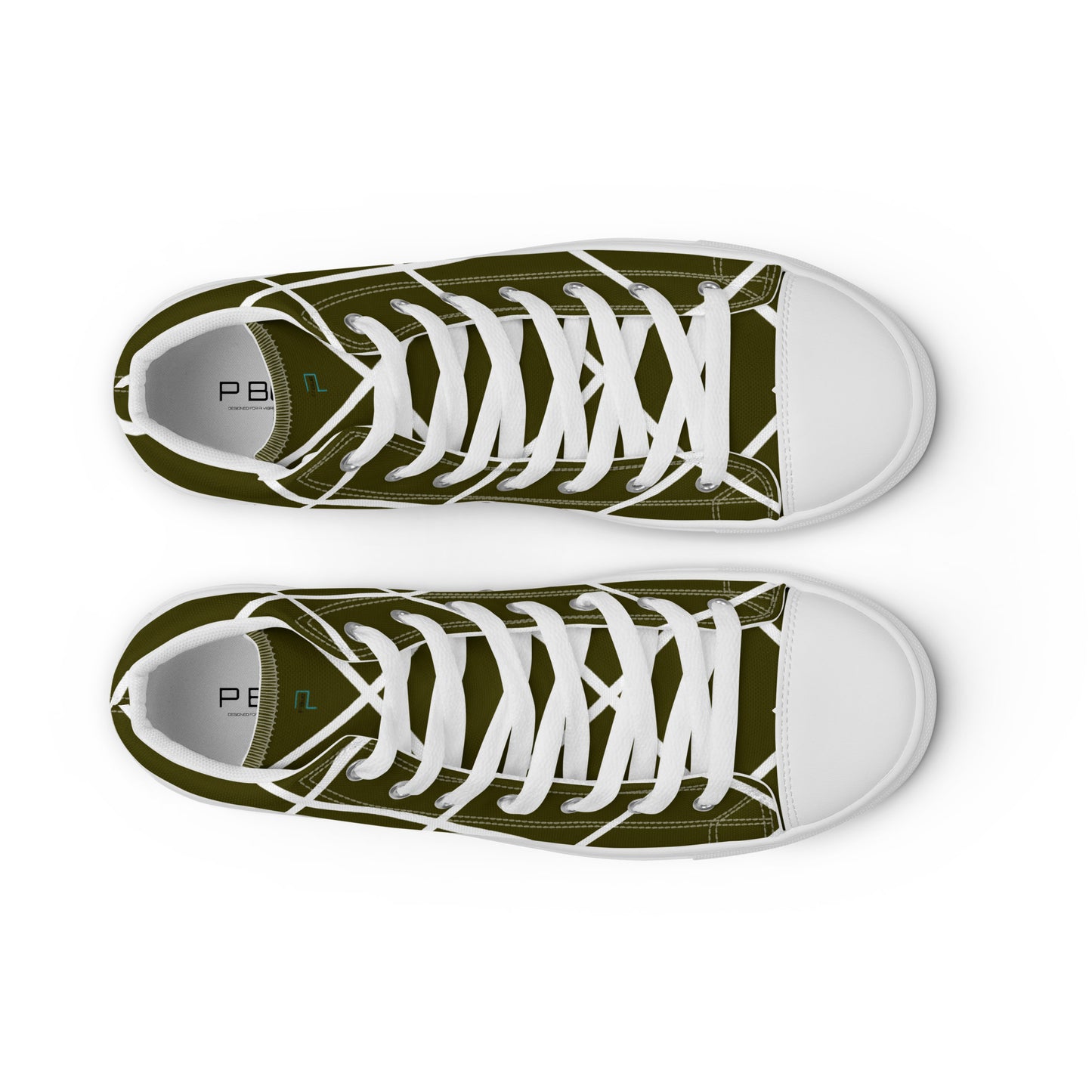 High-Top Geometric Canvas Sneakers by P Blue