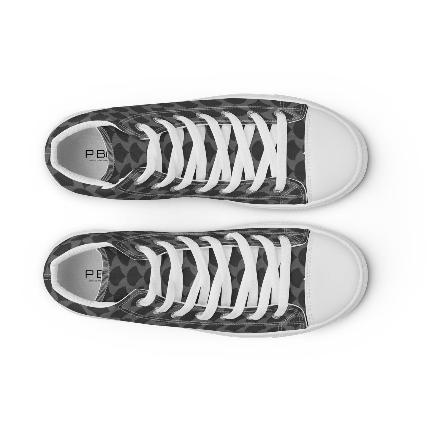 High-Top Geometric Canvas Sneakers by P Blue