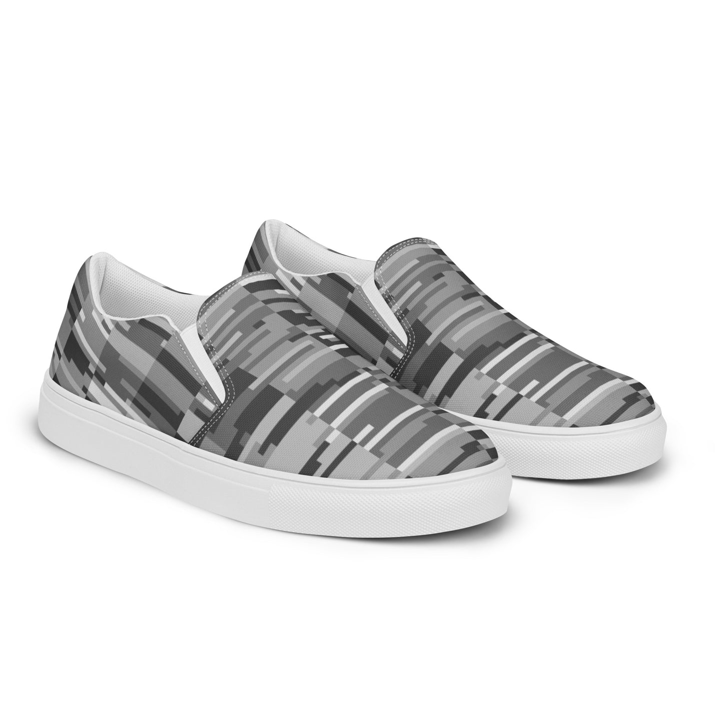 Geometric Slip-On Canvas Shoes by P Blue