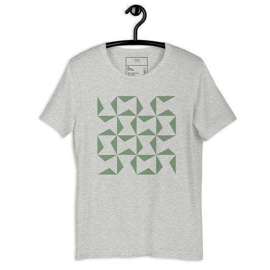 Soft Cotton T-Shirt with Green Geometric Print