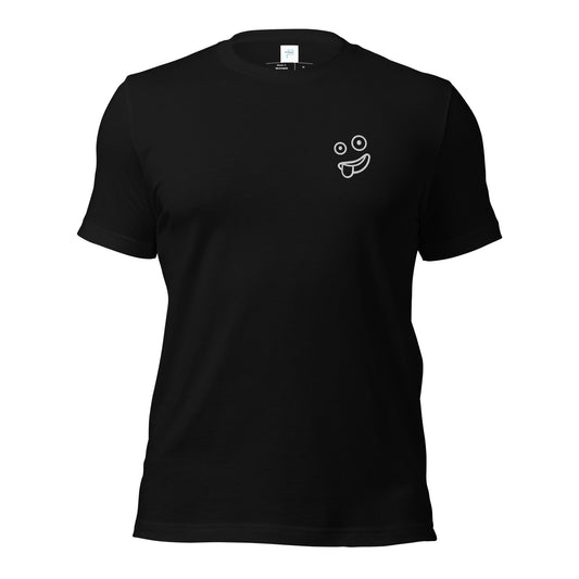 Soft Cotton T-Shirt with Zany Face Embroidery