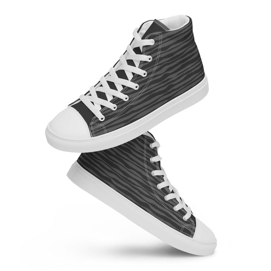 High-Top Patterned Canvas Sneakers