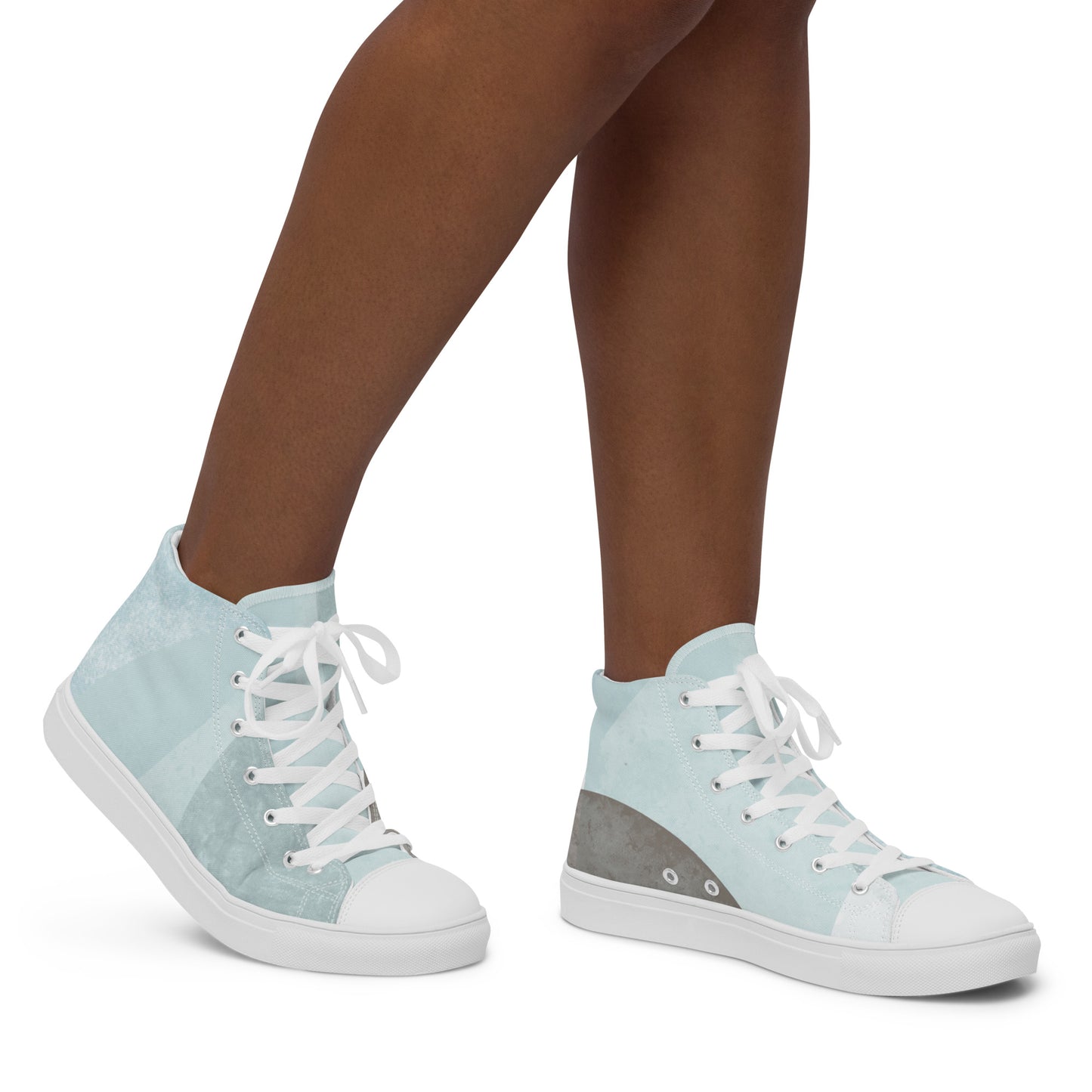 High-Top Abstract Canvas Sneakers by P Blue