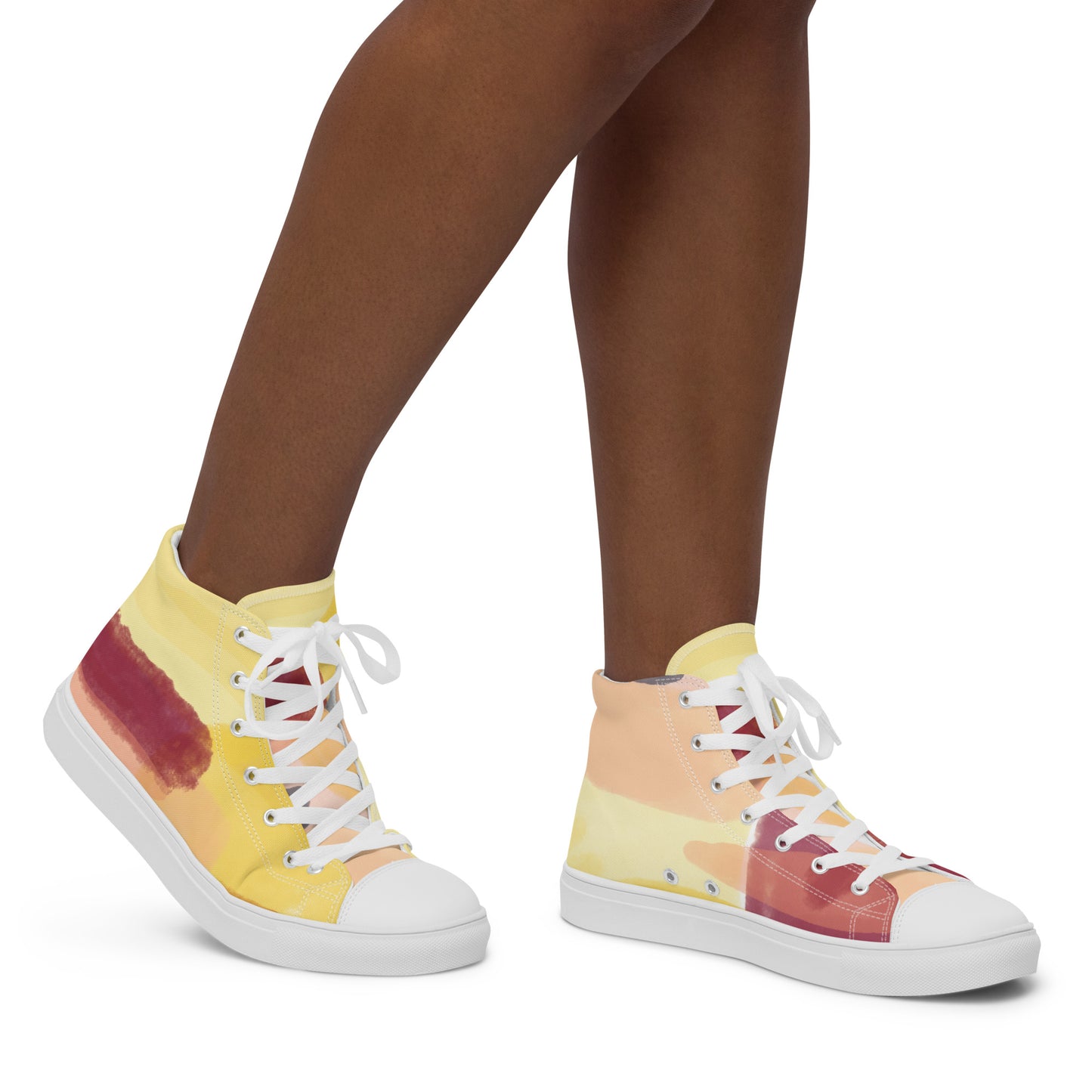 High-Top Abstract Canvas Sneakers by P Blue