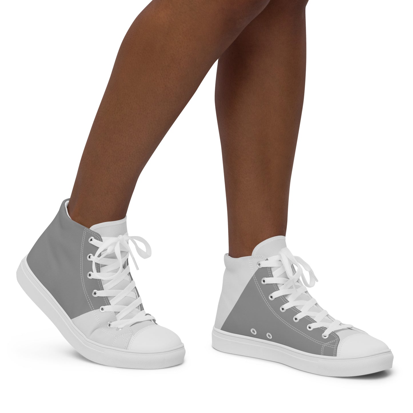 High-Top Two-Tone Canvas Sneakers by P Blue