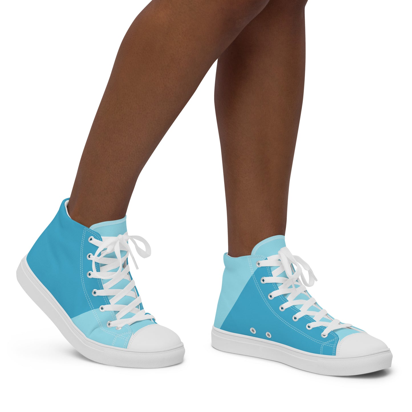 High-Top Two-Tone Canvas Sneakers by P Blue