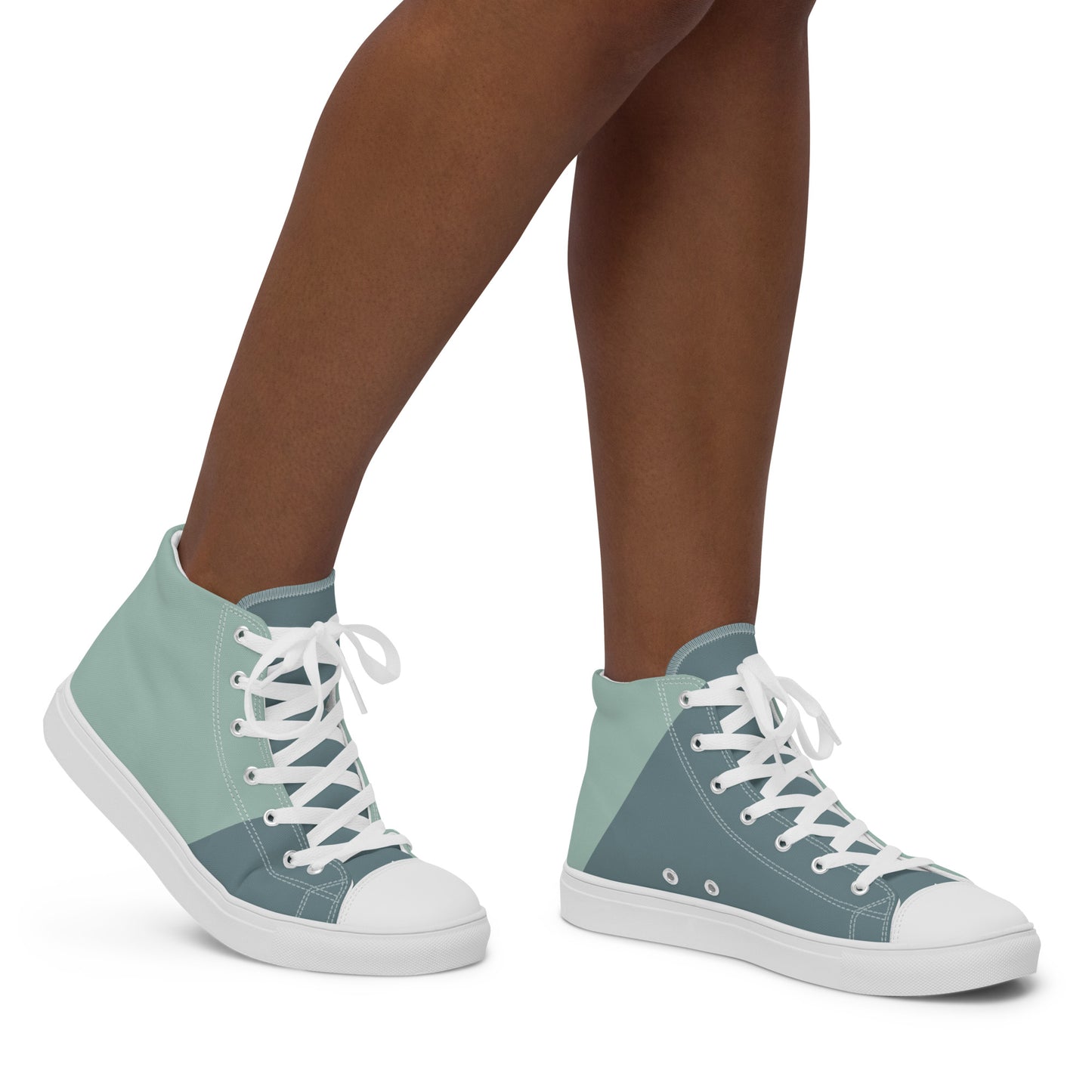High-Top Two-Tone Canvas Sneakers by P Blue