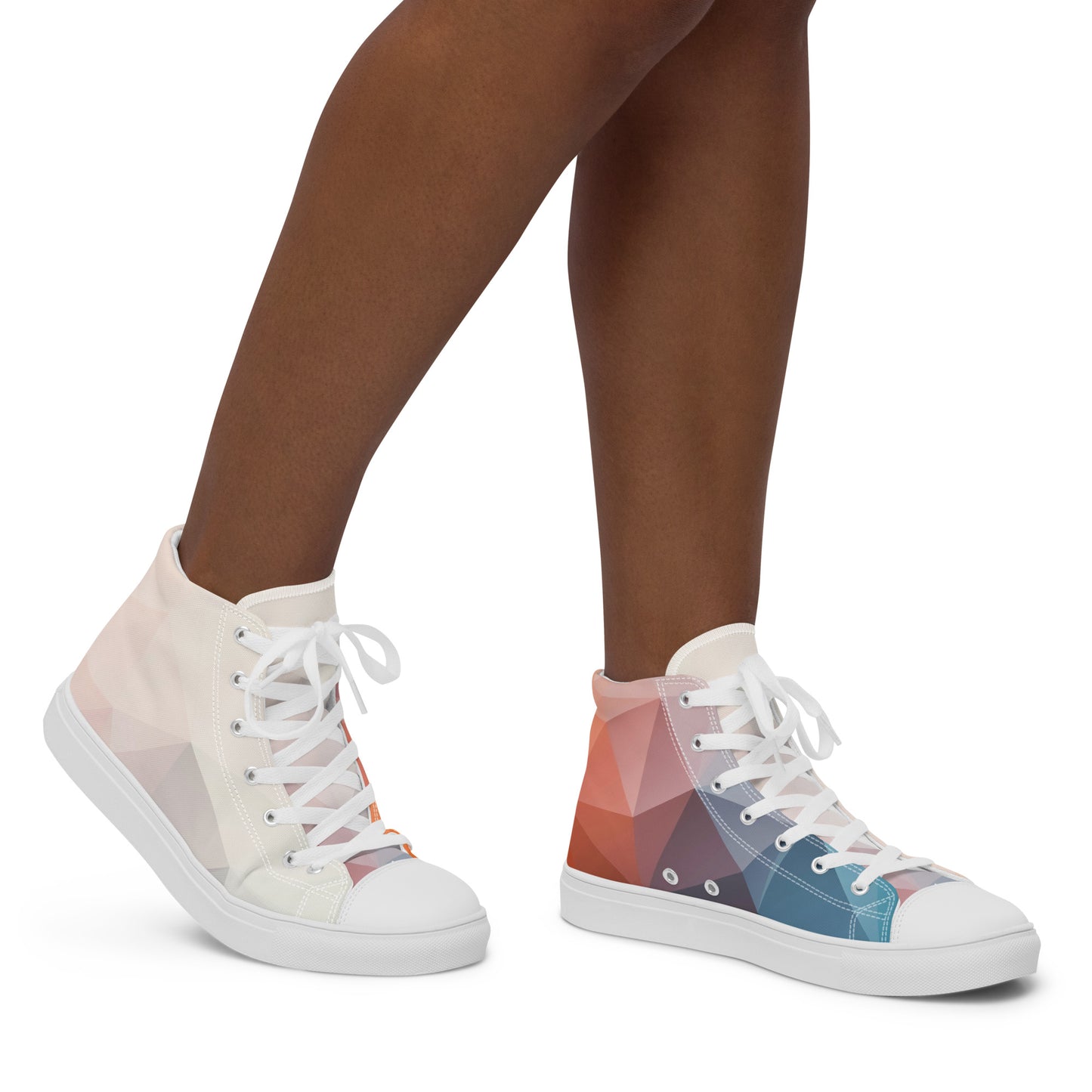 High-Top Abstract Canvas Sneakers by P Blue