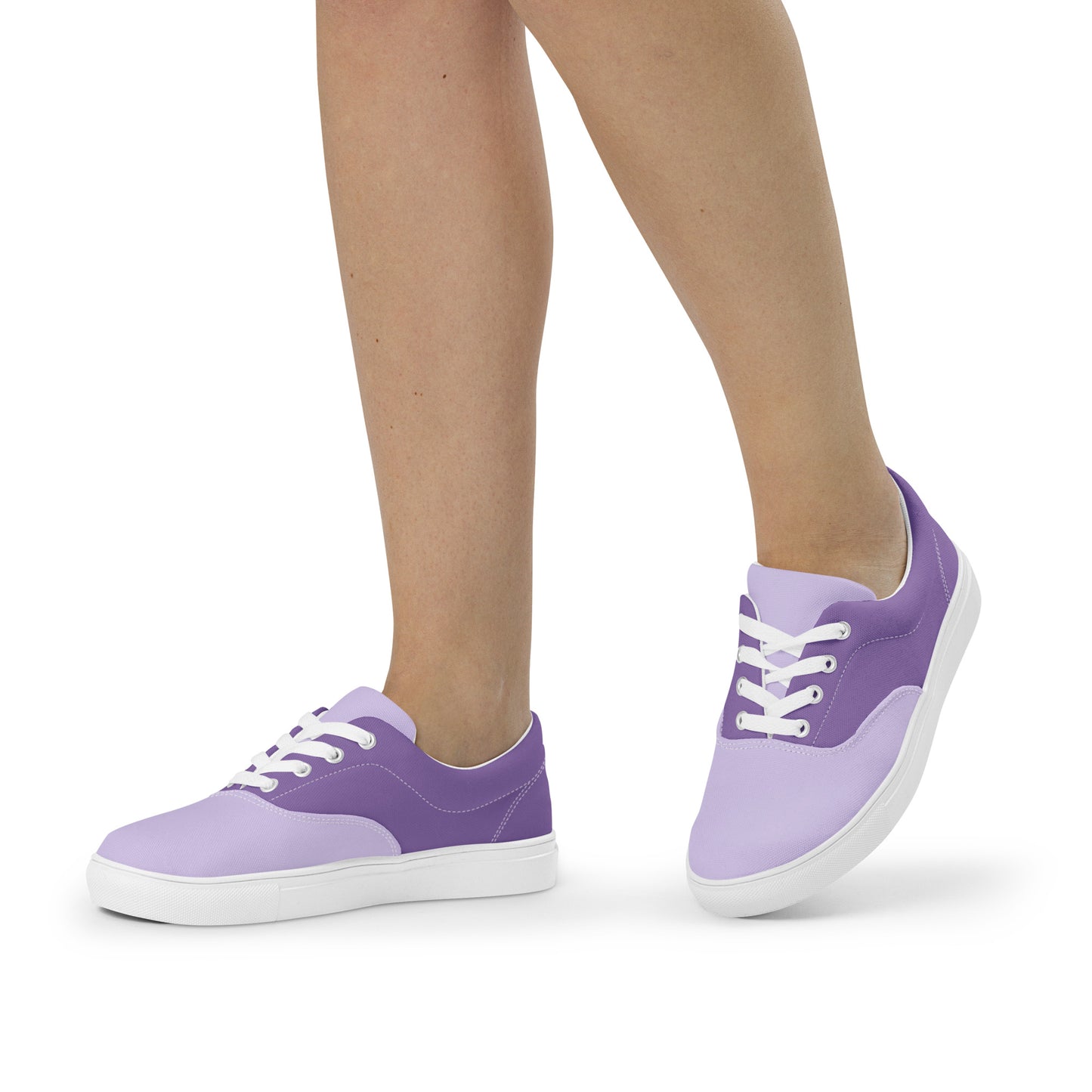 Two-Tone Lace-Up Canvas Shoes by P Blue