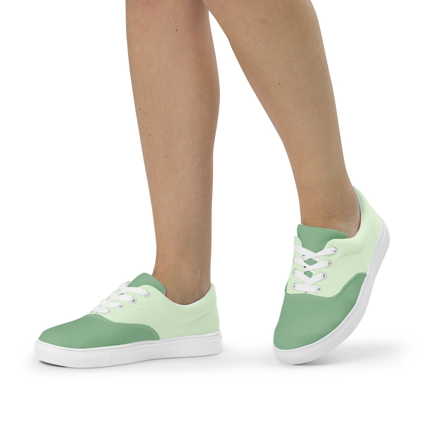 Two-Tone Lace-Up Canvas Shoes by P Blue