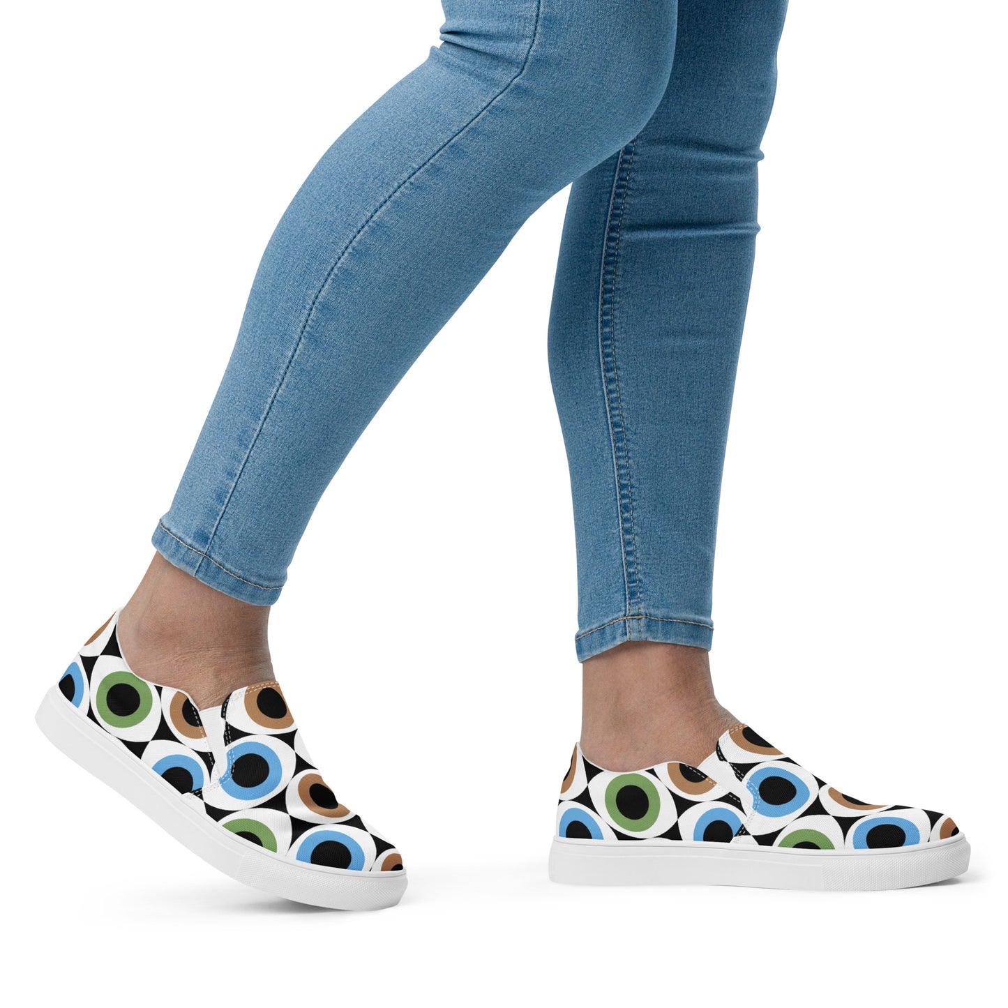 Patterned Slip-On Canvas Shoes by P Blue