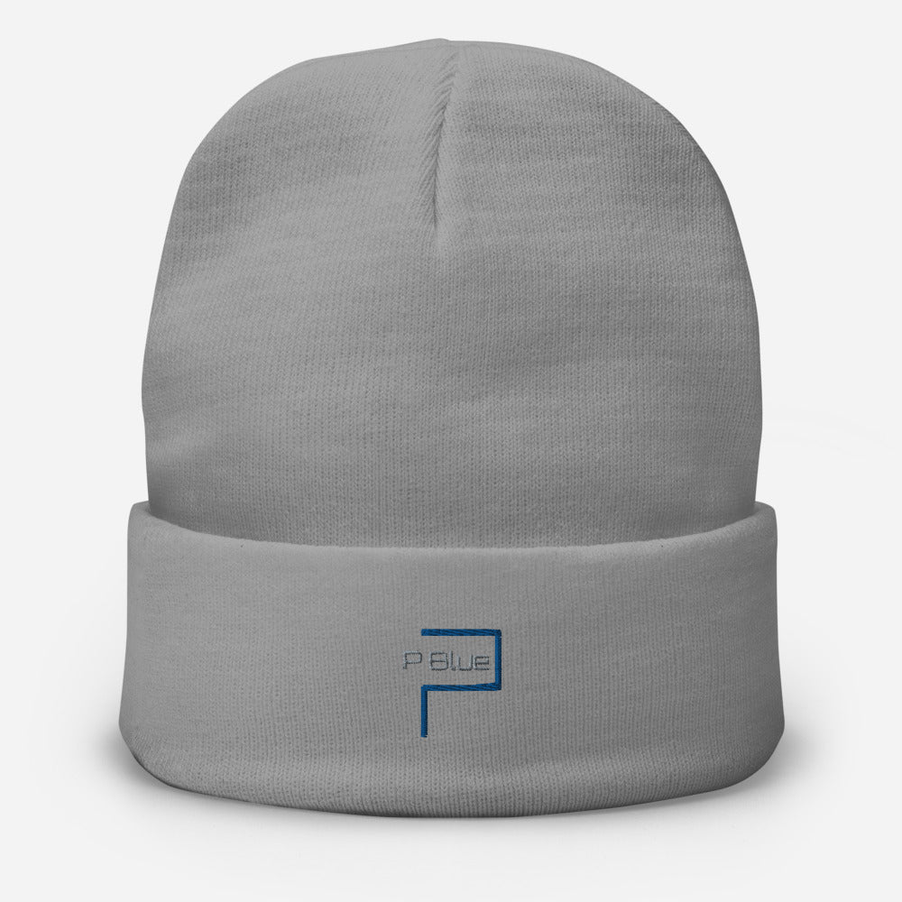 P Blue Embroidery Beanie by P Blue
