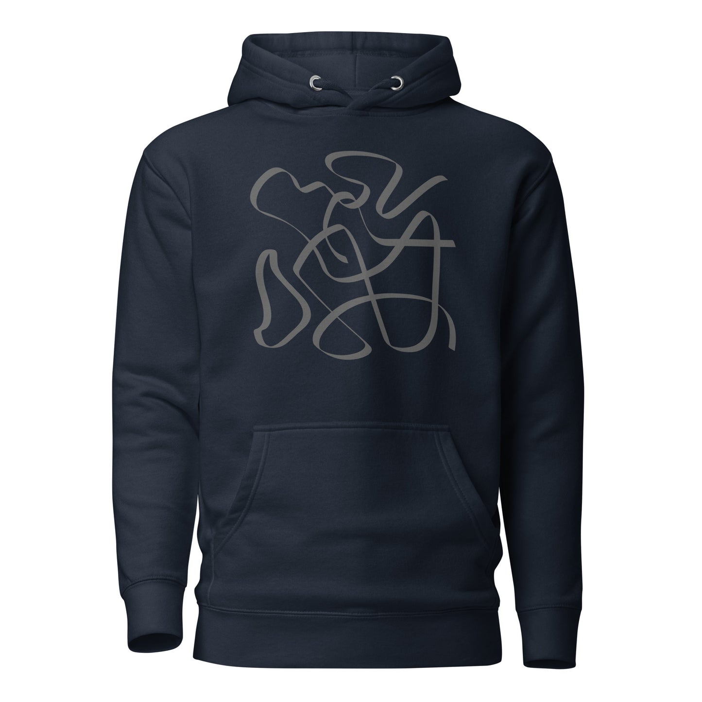 Premium Cotton Hoodie with Squiggles Print by P Blue