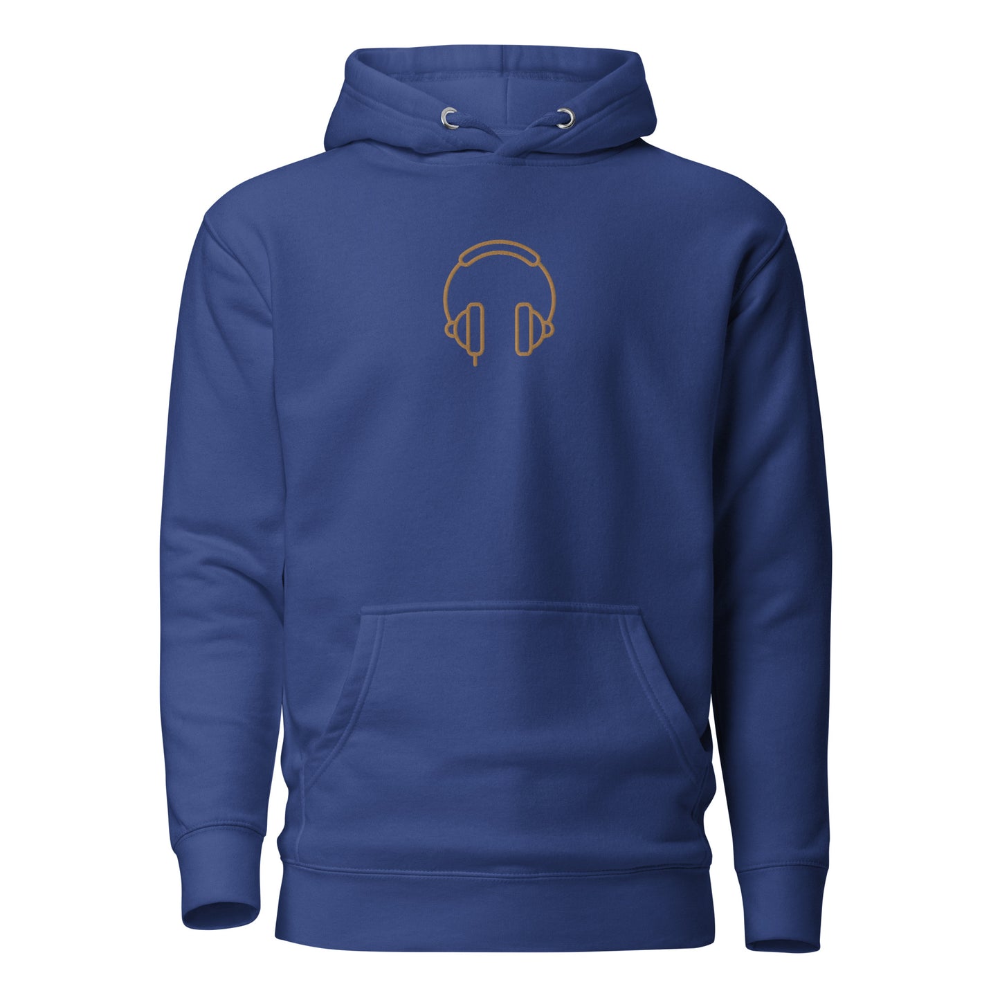 Premium Cotton Hoodie with Headphones Embroidery by P Blue