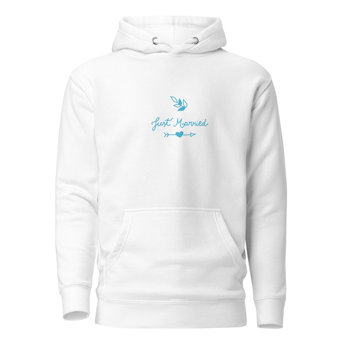 Premium Cotton Hoodie with Just Married Print by P Blue