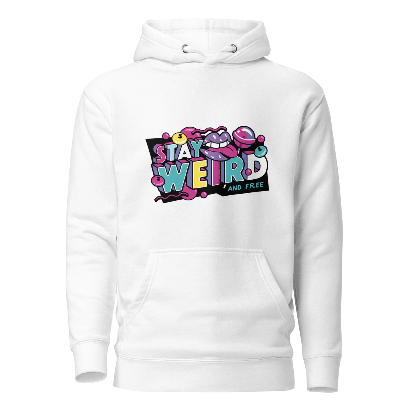 Premium Cotton Hoodie with Stay Weird Print by P Blue
