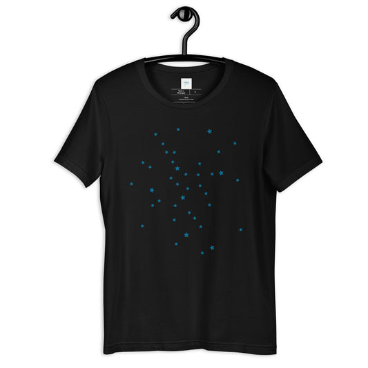 Black Soft Cotton T-Shirt with Space Stars Print