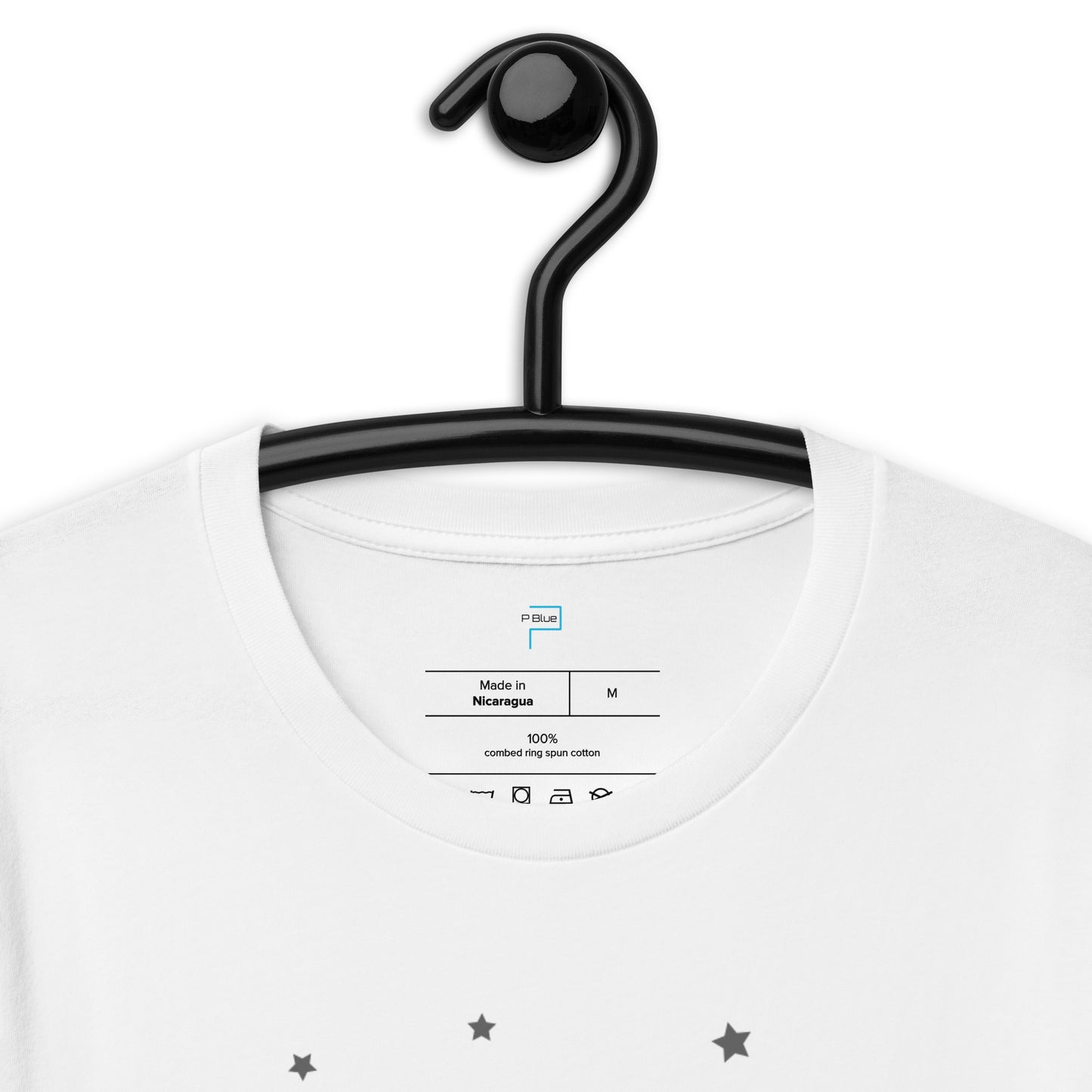 Soft Cotton T-Shirt with Space Stars Print by P Blue