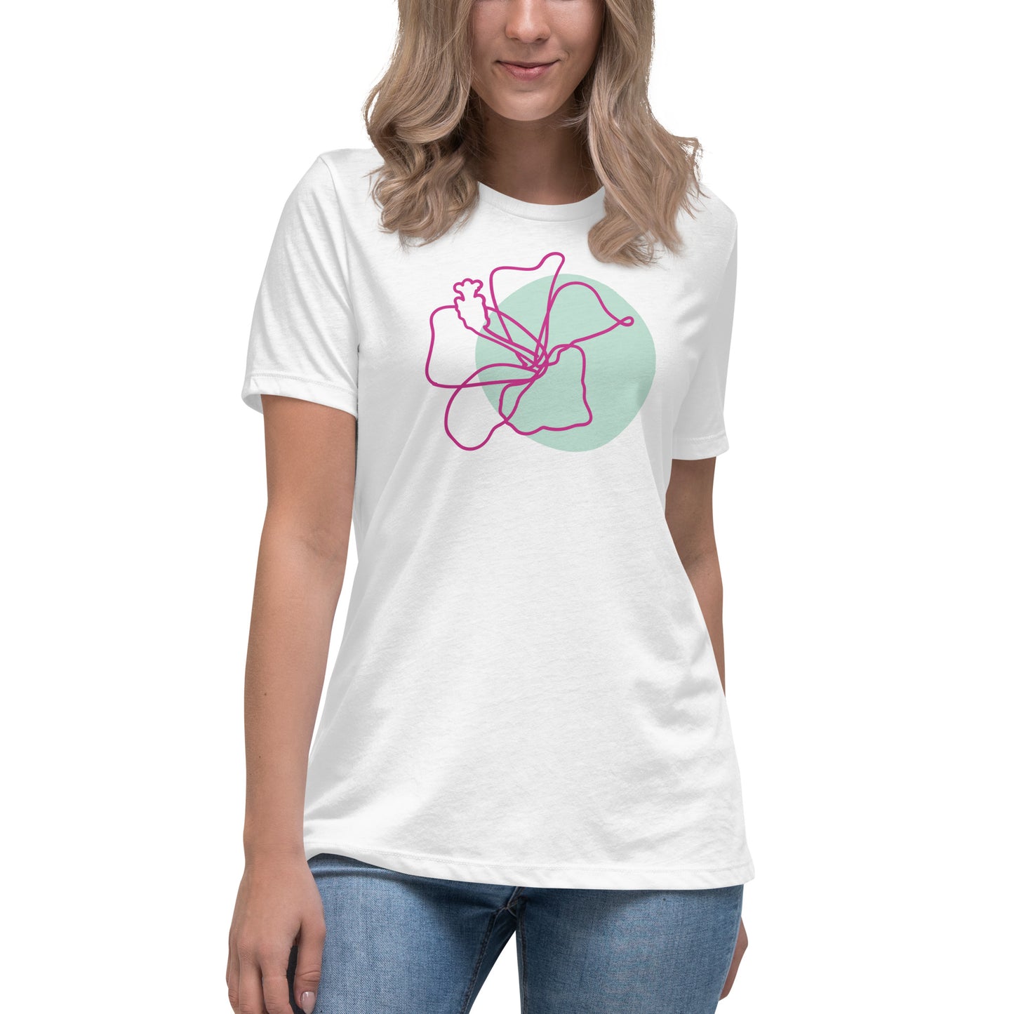 White Floral Soft Relaxed Fit T-Shirt by P Blue