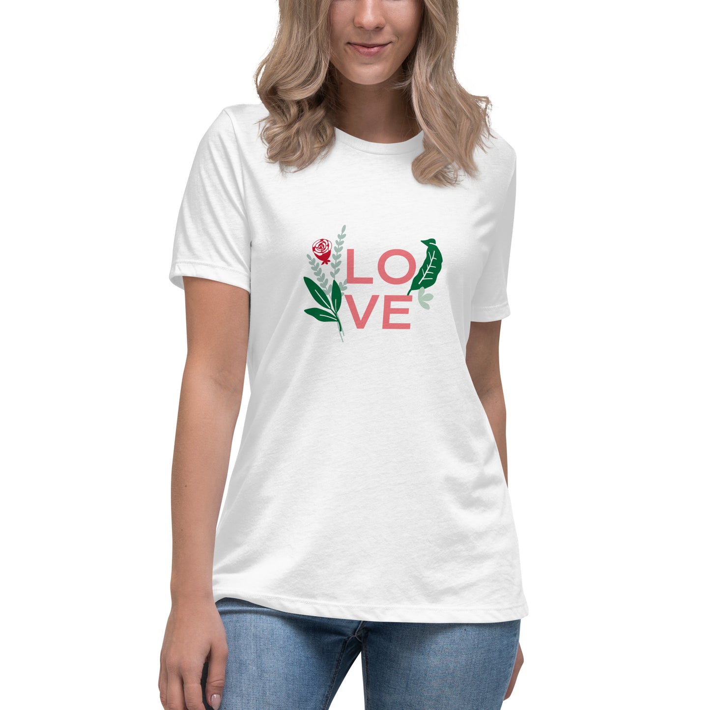 Floral Love Soft Relaxed Fit T-Shirt by P Blue