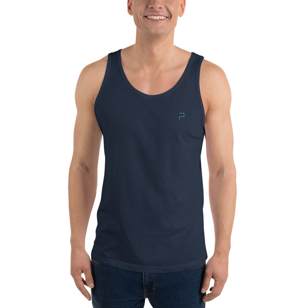 P Blue Men's Tank Tops – Minimalist Plain Design with Premium Quality and Comfort