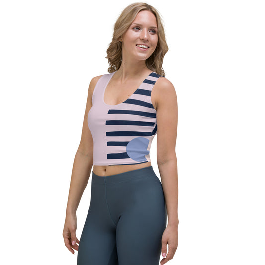 Abstract Fitted Crop Top