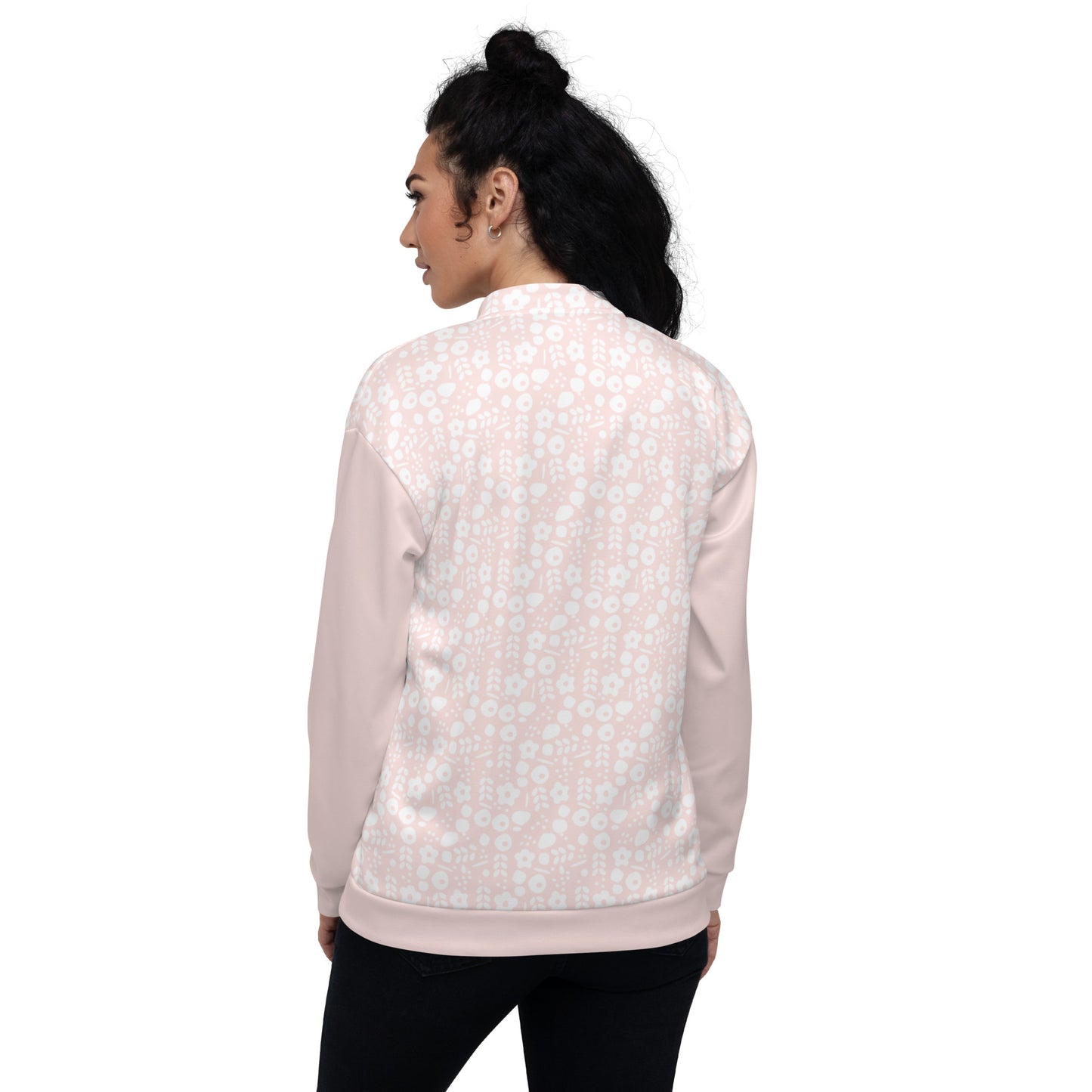 Patterned Bomber Jacket with Zipper