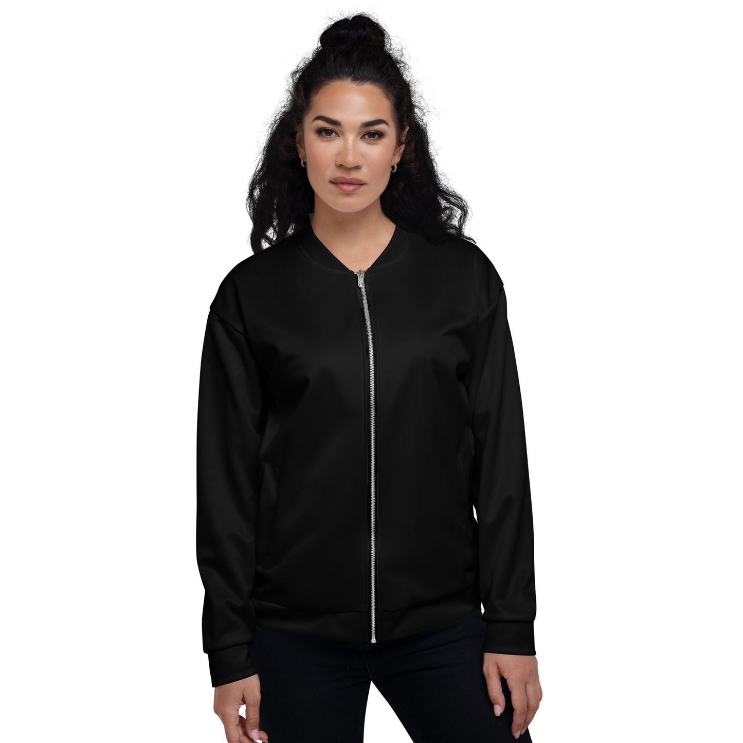 Zip-Up Black Bomber Jacket