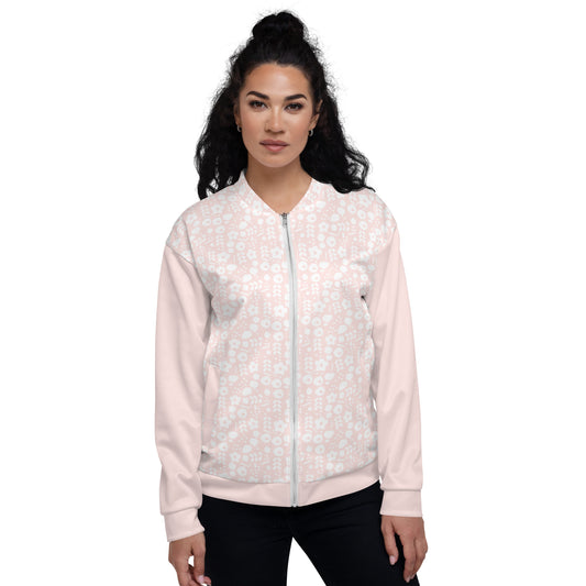 Patterned Bomber Jacket with Zipper