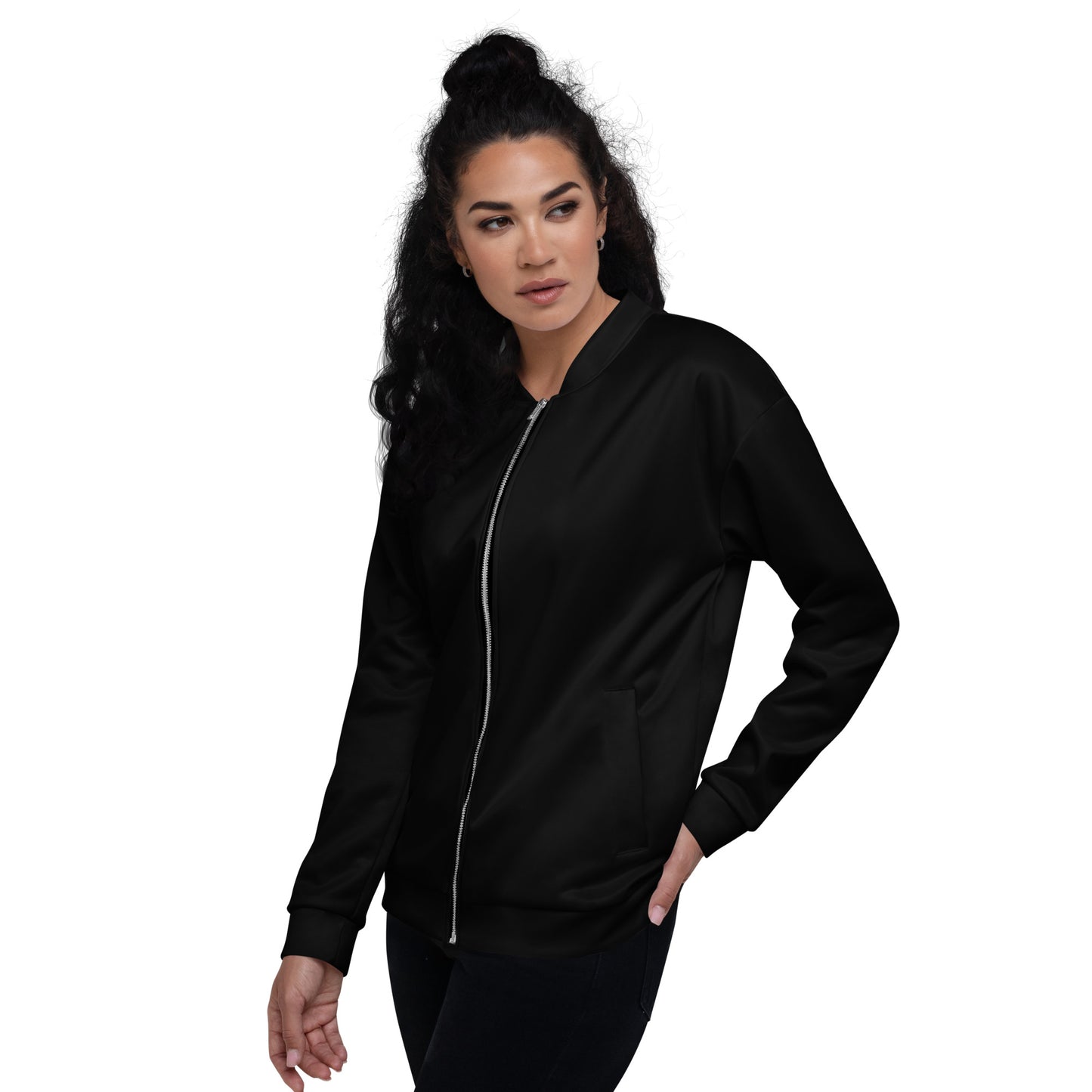 Zip-Up Black Bomber Jacket