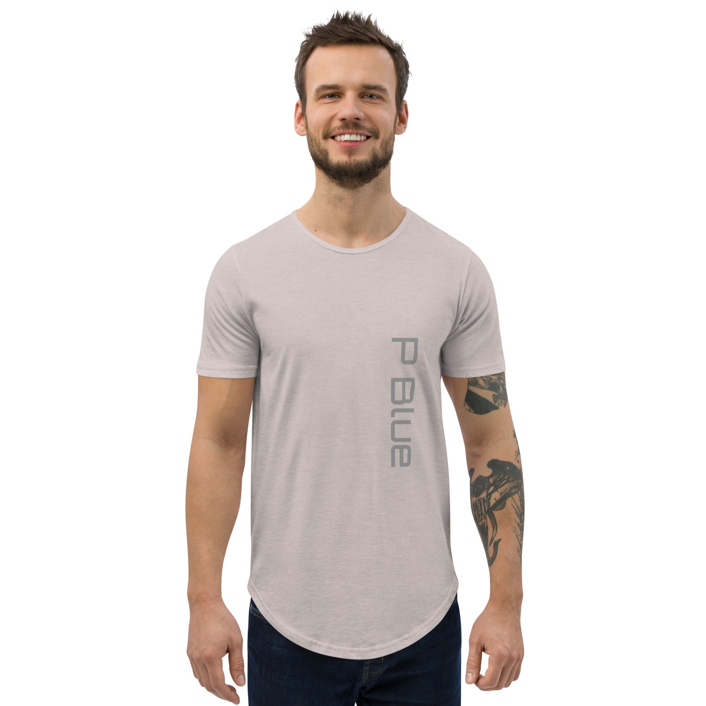 P Blue Privé Collection Curved Hem T-Shirt